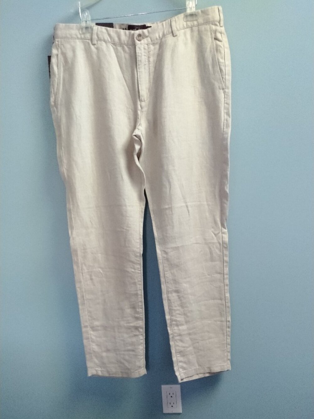 Men's Tailored Beige Linen Pants  38 x 32